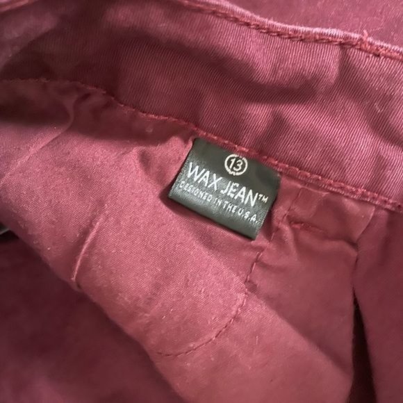Wax Jean Maroon / Burgundy Jeans, Made in USA, Size 13 - Picture 4 of 7